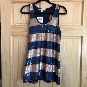 Boston Proper Sequin stripe top